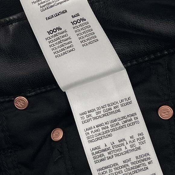 MOTHER NWT The Insider Flood Pants Women’s Size 24 Black Faux Leather - Picture 7 of 9